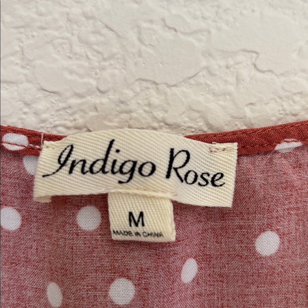 Indigo Rose Rust Red Polka Dot Dress - Picture 2 of 6